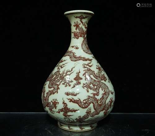 An Underglaze Copper Red Porcelain Vase