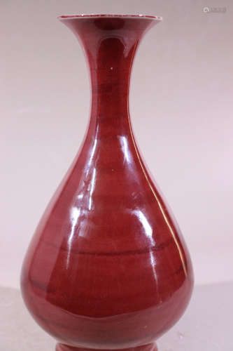 A Red Glazed Porcelain Vase