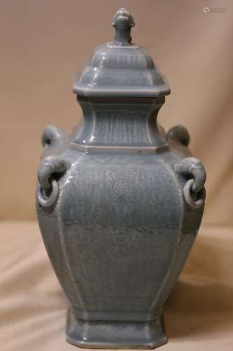 A Magnificent Celadon Porcelain Vase