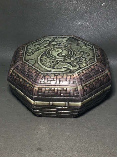 17-19TH CENTURY, A ZHANGZHIDONG DRAGON PATTERN INKSTONE, QING DYNASTY