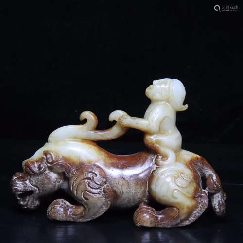 A CARVED ANCIENT JADE 
