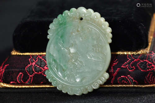 AN OLD TIBETAN STORY DESIGN OLD JADEITE PENDANT