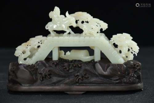 AN OLD TIBETAN STORY DESIGN HETIAN JADE ORNAMENT