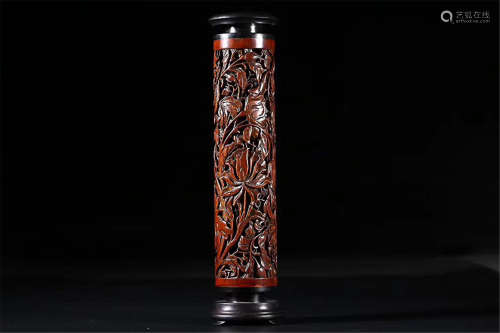 17-19TH CENTURY, A BAMBOO INCENSE TUBE, QING DYNASTY