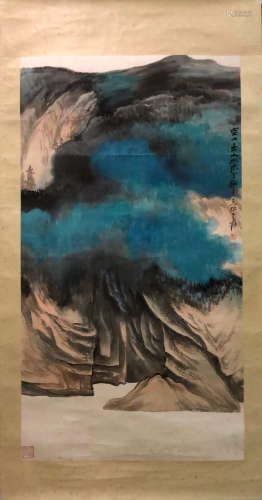 DAQIAN ZHANG <AN EMPTY MOUNTAIN> LANDSCAPE PAINTING