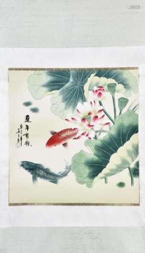 A CHINESE SCROLL PAINTING OF FISH