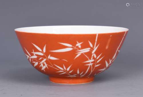 A IRON-RED-GROUND  'BAMBOO' BOWL