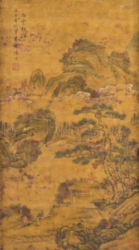 A CHINESE PAINTING WITH FRAME, AFTER LU ZHI
