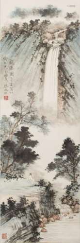 CHINESE SCROLL PAINTING BY CAI PEIZHU, PROVENANCE FROM
