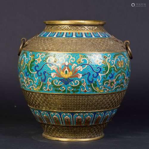 A CLOISONNE FLOWER ZUN