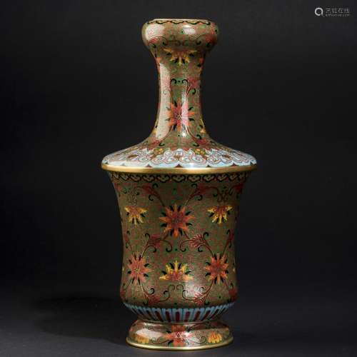 AÂ CHINESE CLOISONNE ENAMELED GARLIC-HEAD VASE