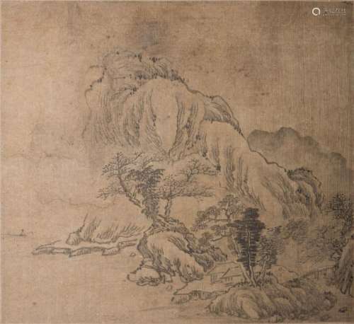 A CHINESE PAINTING OF LANDSCAPE MOTIF