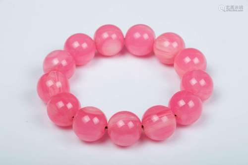 PINK HARDSTONE BEADS BRACELET