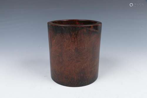 HARDWOOD BRUSHPOT, QING DYNASTY