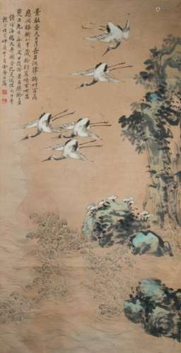 JIN MENGSHI (1869-1952) CRANE