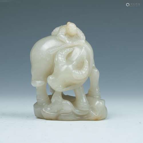 JADE FIGURE RIDING AN OX, QING