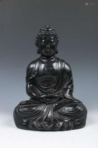 ROSEWOOD BUDDHA FIGURE