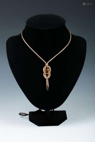 CITRINE AND GOLD NECKLACE