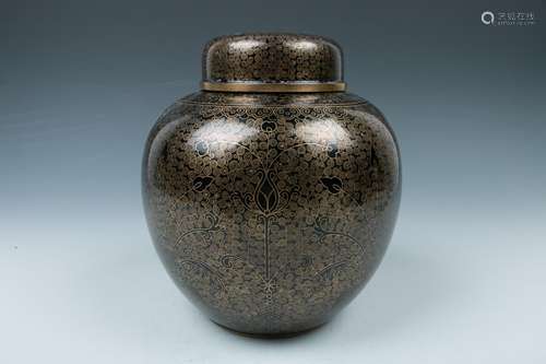 CLOISONNE JAR WITH COVER