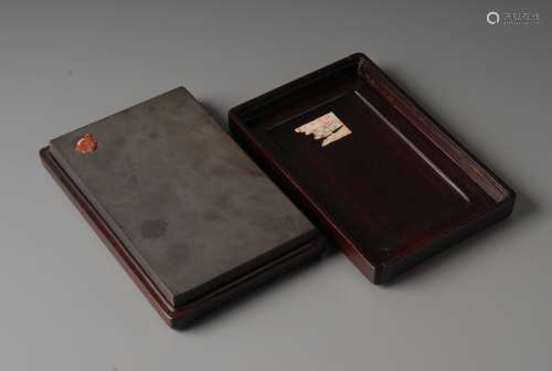 2-S14 板砚红木盒