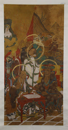 CHINESE SCROLL PAINTING OF LOHAN