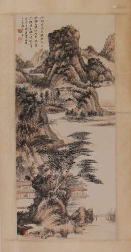 CHINESE SCROLL PAINTING OF MOUNTAIN VIEWS