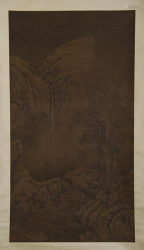 CHINESE SCROLL PAINTING OF MOUNTAIN VIEWS