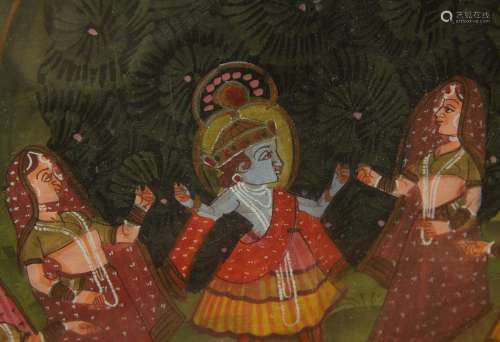 Indian Pichhavai of a Dance Painting on Silk