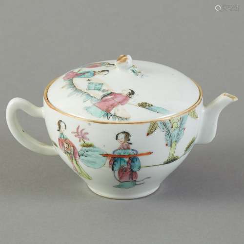 Chinese Famille Rose Porcelain Teapot - Tongzhi