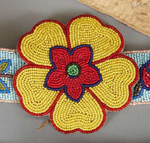 4 Native American Beadwork Belts/Headbands Ojibwe Oglala Sioux