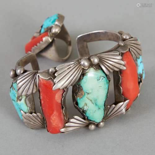 Zuni Bracelet and Ring Attributed to Dan Simplicio