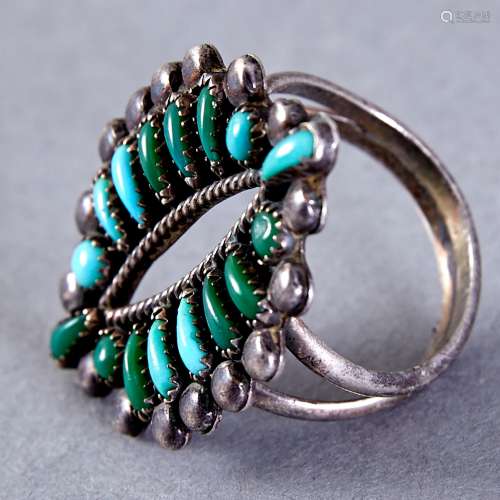Group of 3 Zuni Silver and Turquoise Rings Dan Simplicio