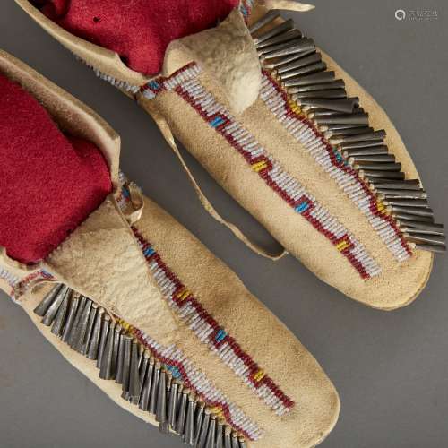 Kiowa Beaded Moccasins Sinew Sewn