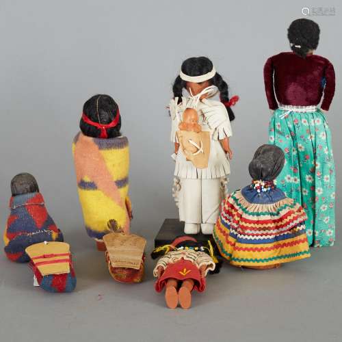 Group of 8 Native American and Native-American Themed Dolls