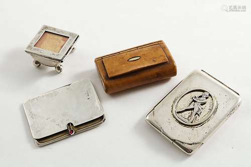 An early 19th century flat rectangular stamp case