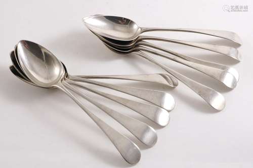 A set of ten george iii west country dessert spoons