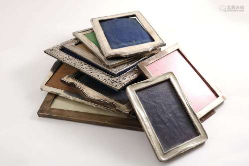 Nine assorted mounted photograph frames
