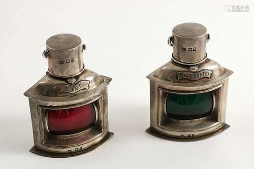 A pair of late victorian novelty ship's lanterns