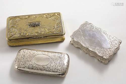 A late 19th century french silvergilt oblong snuff box