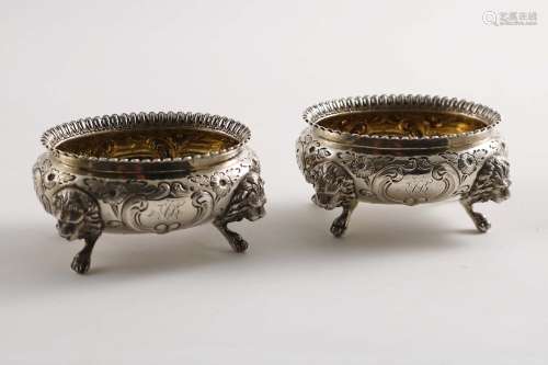 A pair of 19th century unascribed oval salts