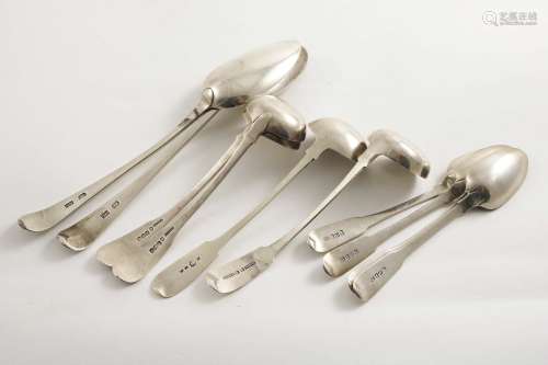 Scottish provincial flatware:-a pair of table spoons, initialled, by william