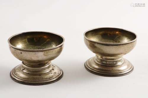 A pair of early george ii spool-shaped salts