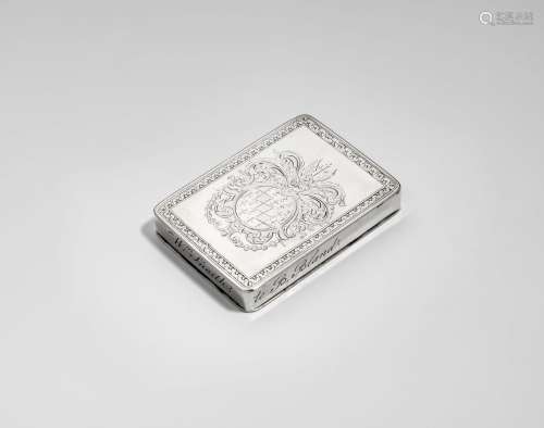 A george i rectangular silver snuff box