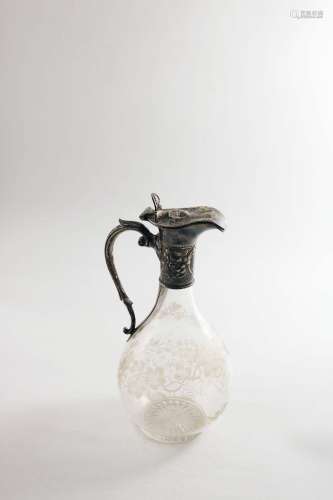 A victorian mounted cut-glass claret jug
