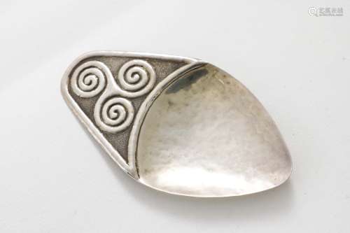 An early 20th century scottish provincial arts & crafts caddy spoon with a