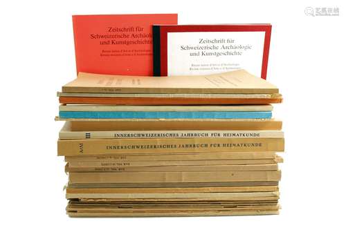 A quantity of swiss archeological journals & catalogues, etc