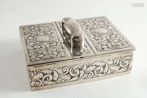 A late victorian rectangular cigar/cigarette box