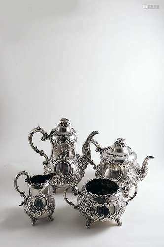 A victorian four-piece tea & coffee service