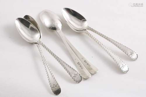 A set of six george iii old english pattern tea spoons