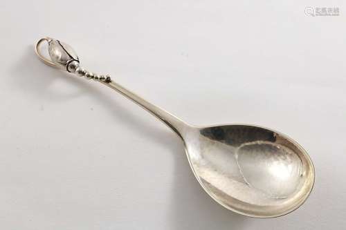 An early 20th century danish blossom pattern serving spoon